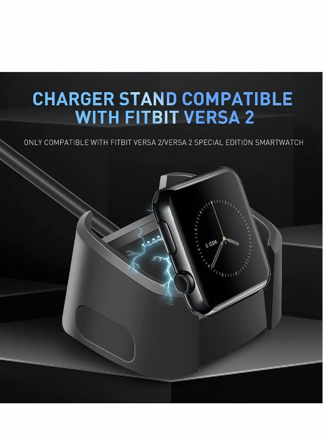 Replacement Charger Compatible with Fitbit Versa 2 Charger, Charger Dock Cradle Replacement USB Charging Cable Cord Charger Stand Adapter for Fitbit Versa 2 Charging Station - Image 2